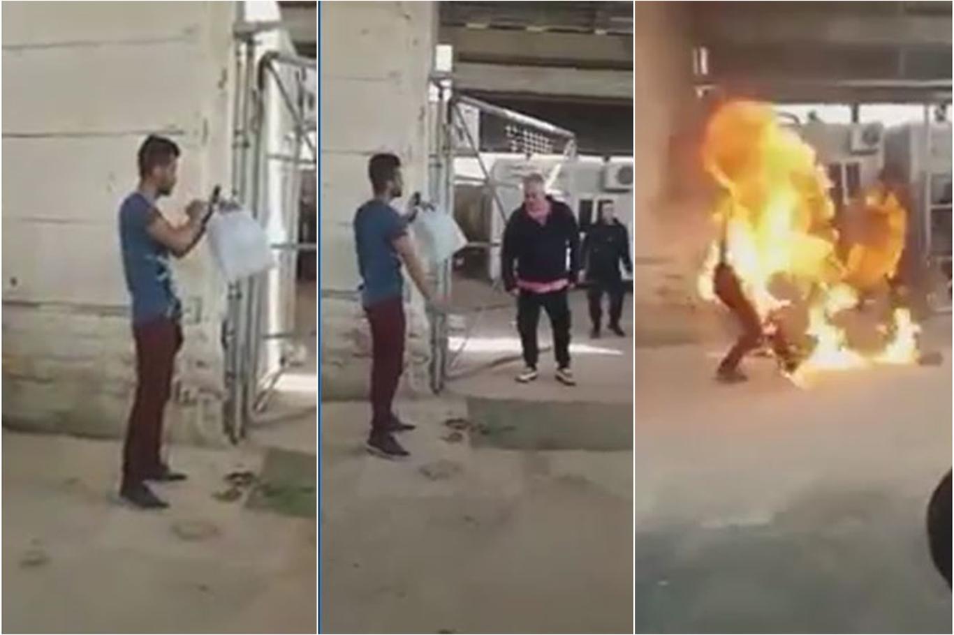 Yunanistan'da bir Suriyeli kendini yaktı